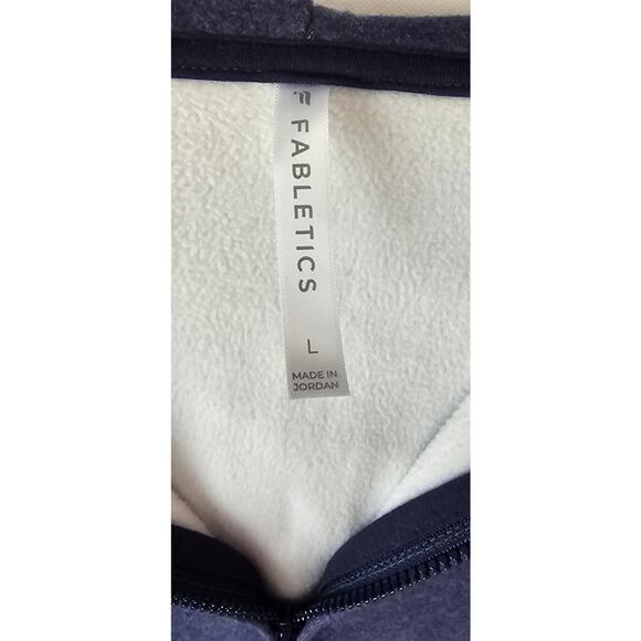 Fabletics Cropped Zip Up Hoodie Navy Blue Size L - Picture 4 of 5